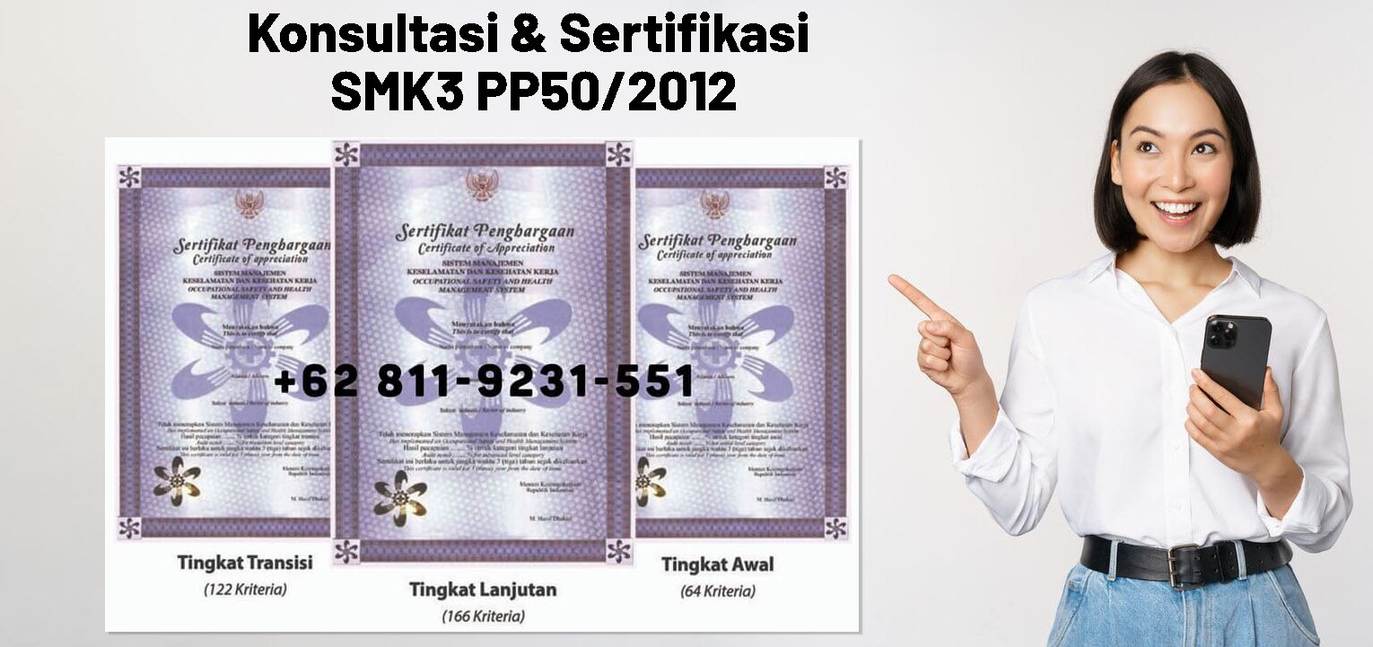 Sertifikat SMK3 PP 50 tahun 2012 Kemnaker Sistem Manajemen K3